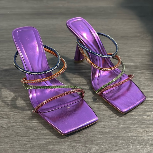 ZARA Rhinestone Strappy Sandals - Picture 5 of 12